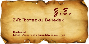 Záborszky Benedek névjegykártya